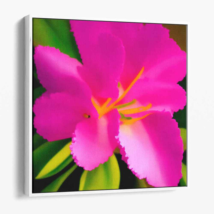 Blush Blossom Impression: Luminous Pink Flower Canvas Art Print