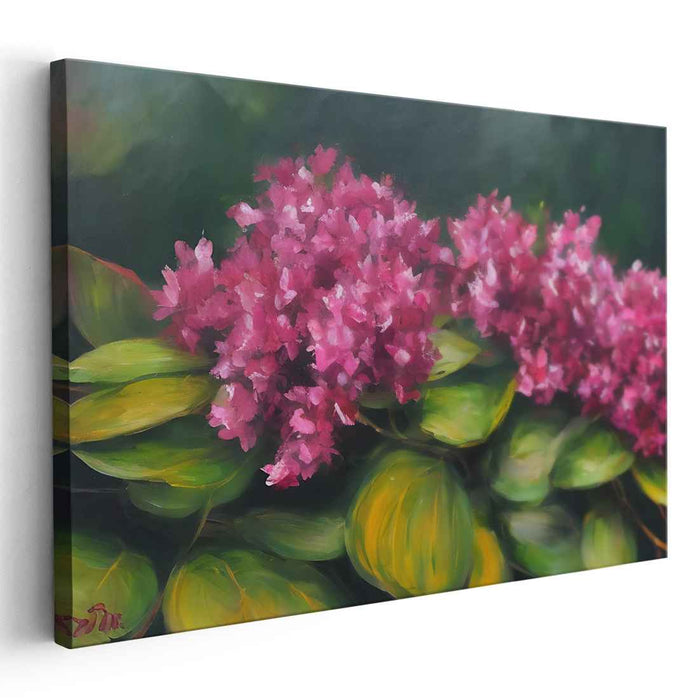 Rose Petal Mirage: Impressionist Pink Floral Canvas Art Print