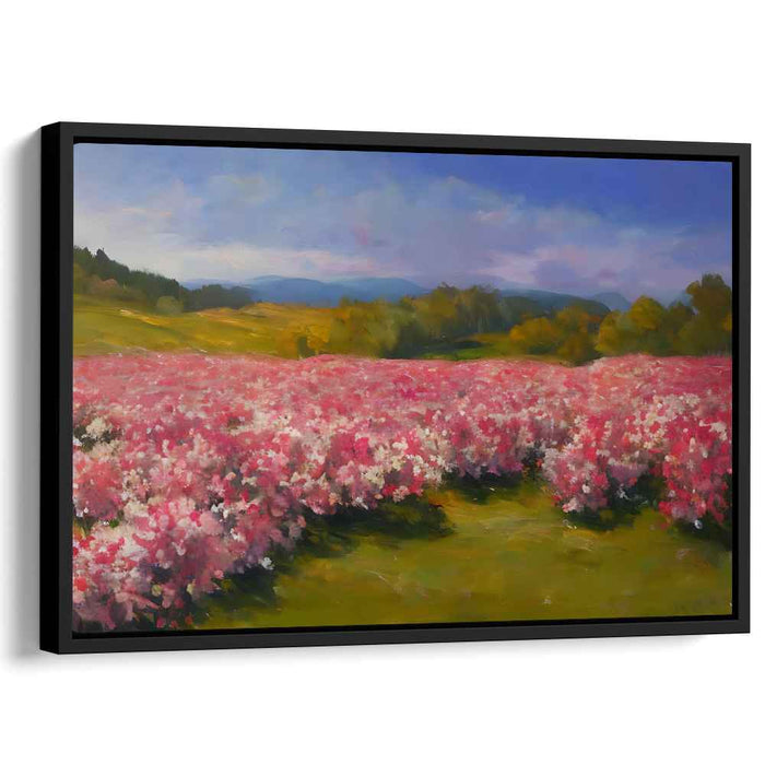 Enchanted Garden Bliss: Lush Landscape and Floral Oil Painting
