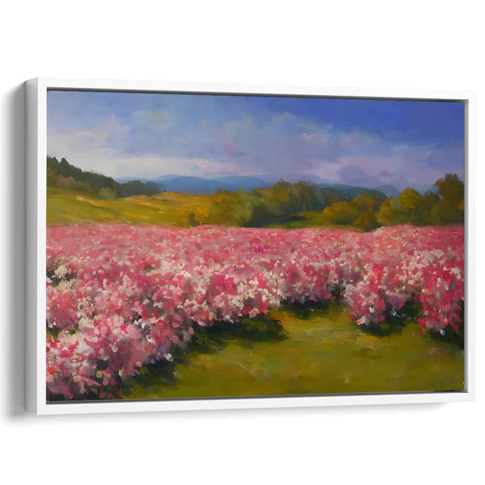 Enchanted Garden Bliss: Lush Landscape and Floral Oil Painting