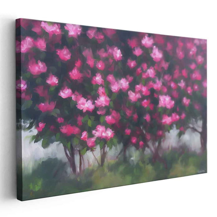 Pastel Garden Reverie: A Tranquil Impressionist Garden Canvas Art