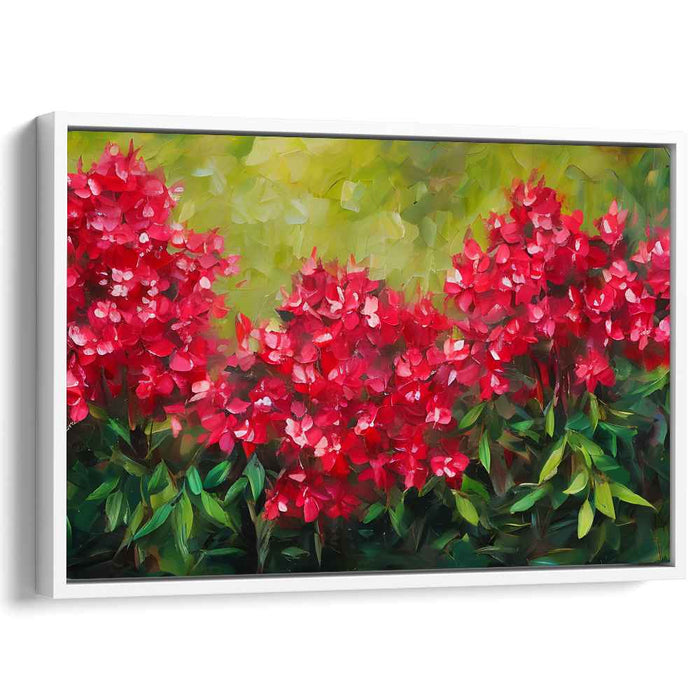 Crimson Blossom Harmony: Impressionist Red Floral Canvas Art Print