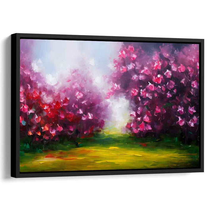 Enchanted Blossom Lane: Impressionist-Inspired Floral Path Canvas Art