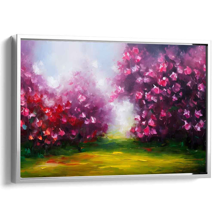 Enchanted Blossom Lane: Impressionist-Inspired Floral Path Canvas Art
