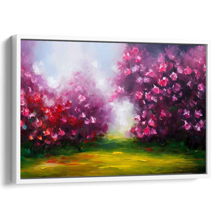 Enchanted Blossom Lane: Impressionist-Inspired Floral Path Canvas Art