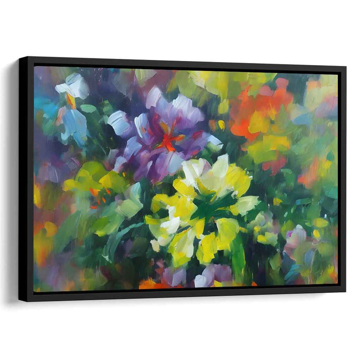 Brushstrokes Abloom: Impressionist-Inspired Vibrant Garden Canvas Art