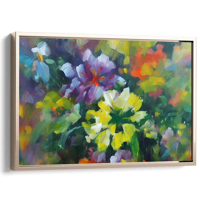 Brushstrokes Abloom: Impressionist-Inspired Vibrant Garden Canvas Art