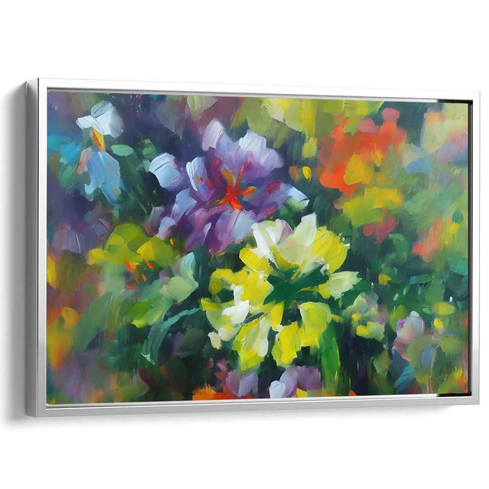 Brushstrokes Abloom: Impressionist-Inspired Vibrant Garden Canvas Art