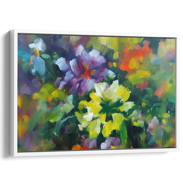 Brushstrokes Abloom: Impressionist-Inspired Vibrant Garden Canvas Art