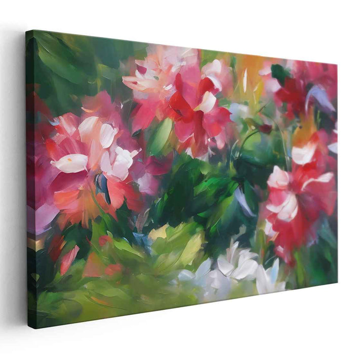 Enchanted Botanical Haven: Lush Garden Canvas Art