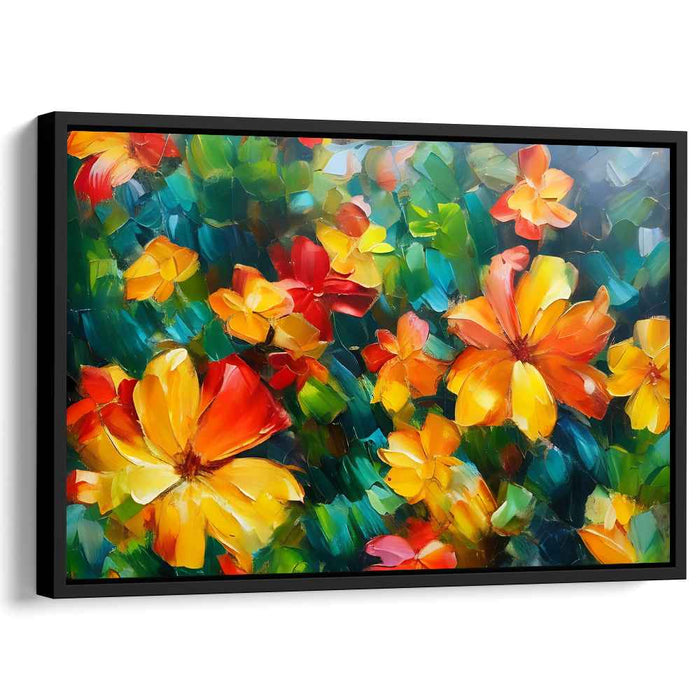 Blossom Whispers Alive in Color: Vibrant Floral Impressionist Canvas Art Print