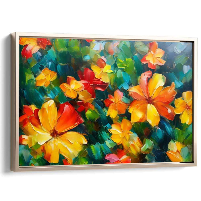 Blossom Whispers Alive in Color: Vibrant Floral Impressionist Canvas Art Print