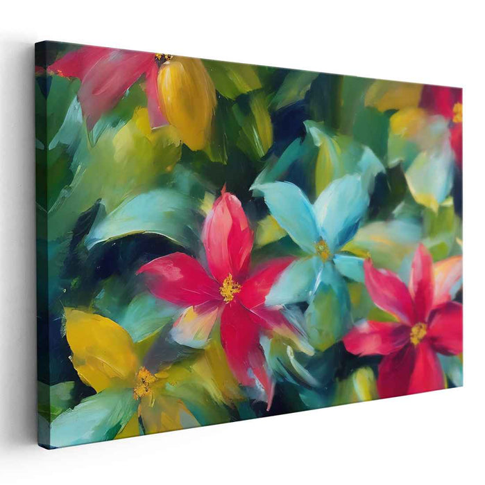 Floral Nova: Abstract Floral Explosion Canvas Art Print
