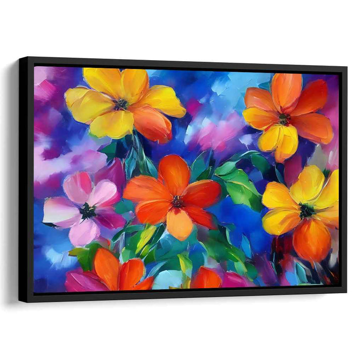 Blooms Dance With Sunlight: Vibrant Floral Canvas Art Print