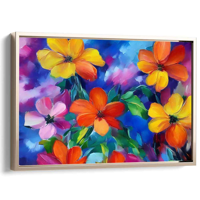 Blooms Dance With Sunlight: Vibrant Floral Canvas Art Print