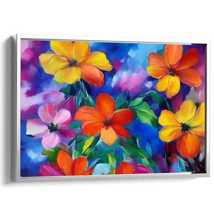 Blooms Dance With Sunlight: Vibrant Floral Canvas Art Print