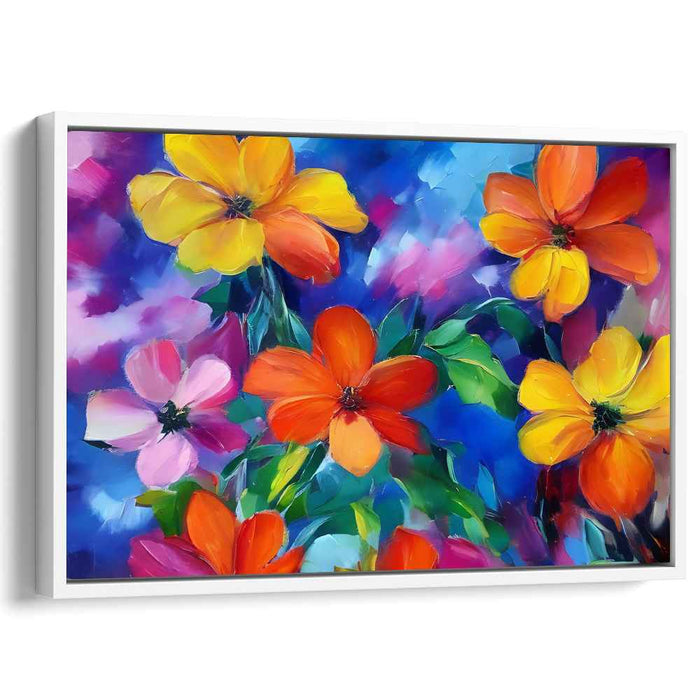Blooms Dance With Sunlight: Vibrant Floral Canvas Art Print
