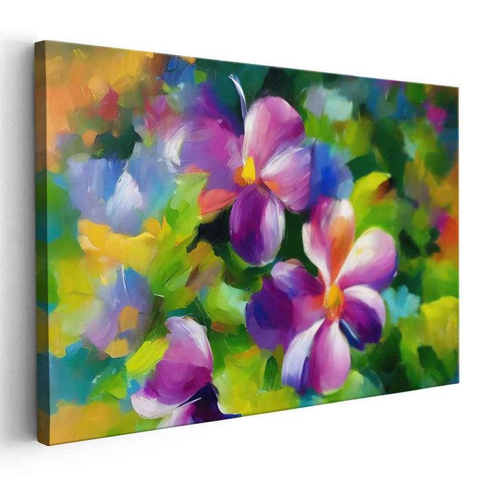 Petalled Symphony: Abstract Floral Garden Canvas Art