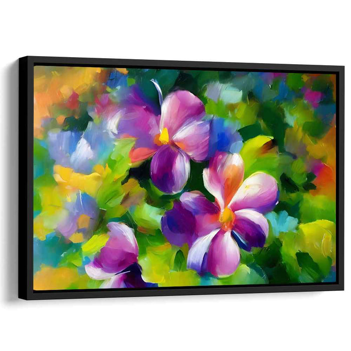 Petalled Symphony: Abstract Floral Garden Canvas Art