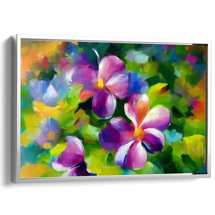 Petalled Symphony: Abstract Floral Garden Canvas Art
