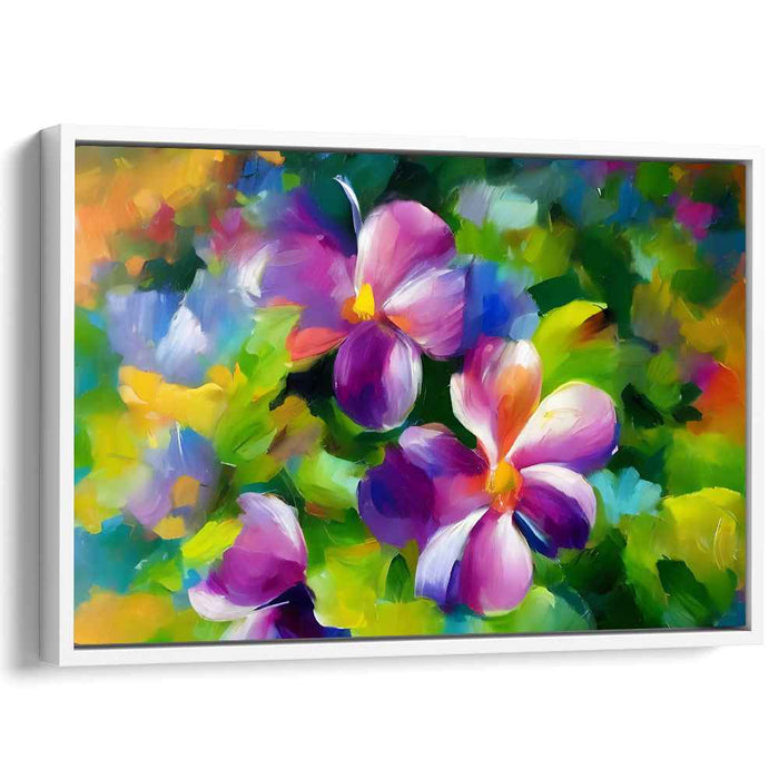Petalled Symphony: Abstract Floral Garden Canvas Art