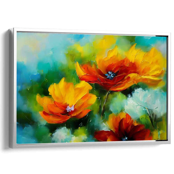 Floral Melody Abstraction: Abstract Floral Expressionist Canvas Art Print