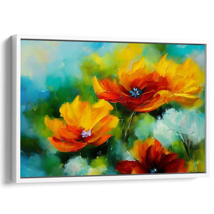 Floral Melody Abstraction: Abstract Floral Expressionist Canvas Art Print