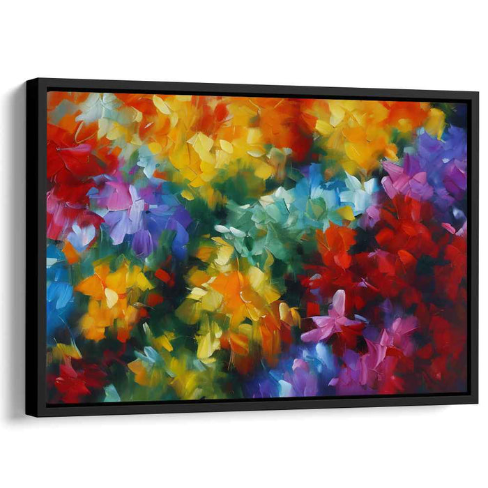 Chromatic Garden Symphony: Colorful Impressionist Floral Canvas Art Print