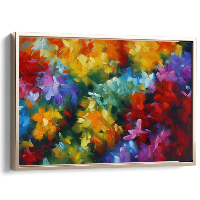 Chromatic Garden Symphony: Colorful Impressionist Floral Canvas Art Print
