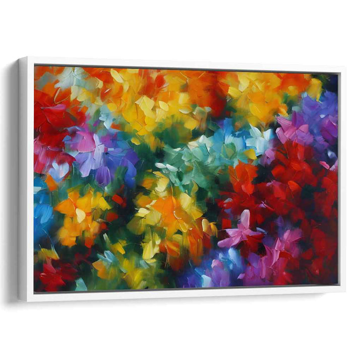 Chromatic Garden Symphony: Colorful Impressionist Floral Canvas Art Print