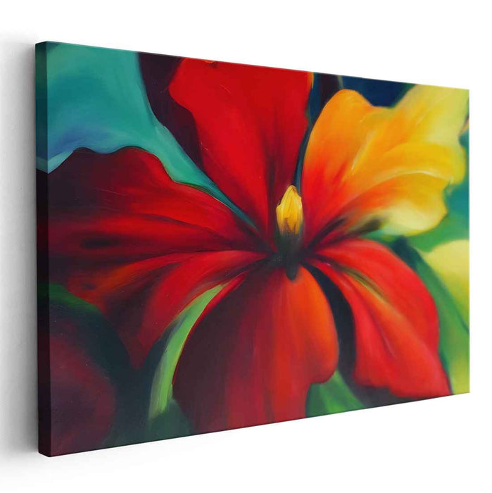 Floral Tapestry Boldness: Bold Floral Canvas Art Print