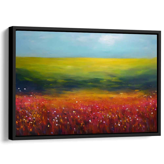 Glowing Meadows Mirage: Luminous Landscape of Vibrant Fields Canvas Art