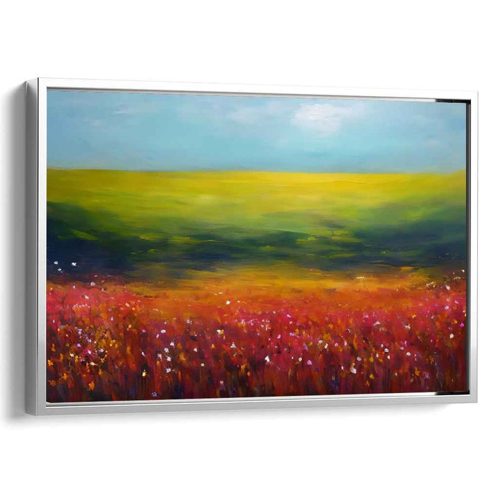 Glowing Meadows Mirage: Luminous Landscape of Vibrant Fields Canvas Art