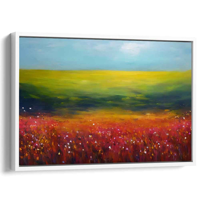 Glowing Meadows Mirage: Luminous Landscape of Vibrant Fields Canvas Art