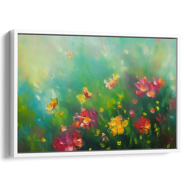 Midnight Garden Dance: Luminous Floral Impressionist Canvas Art