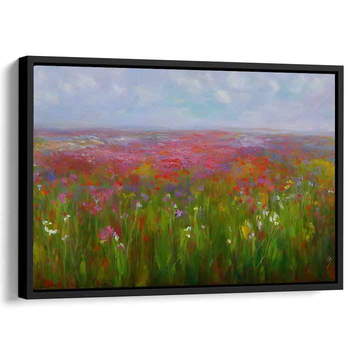 Blossom Burst on Canvas: Vibrant Meadow in Full Bloom Canvas Art Print