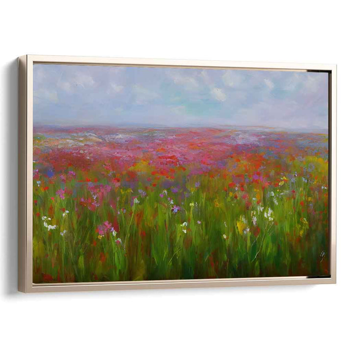 Blossom Burst on Canvas: Vibrant Meadow in Full Bloom Canvas Art Print