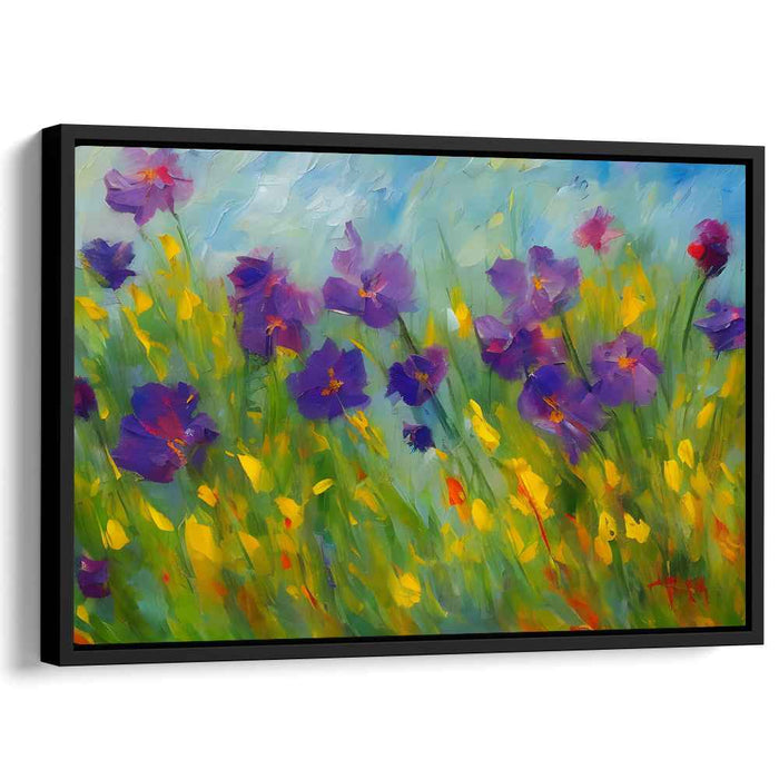 Vivid Petal Melody: Vibrant Floral Impressionist Canvas Art Print
