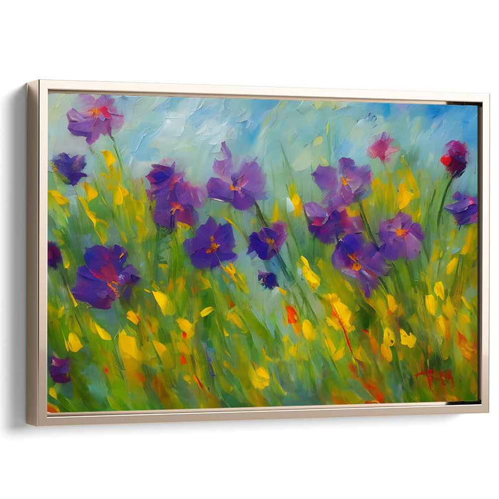 Vivid Petal Melody: Vibrant Floral Impressionist Canvas Art Print
