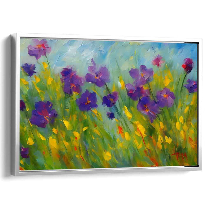 Vivid Petal Melody: Vibrant Floral Impressionist Canvas Art Print