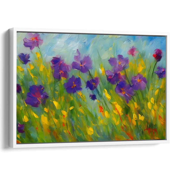Vivid Petal Melody: Vibrant Floral Impressionist Canvas Art Print