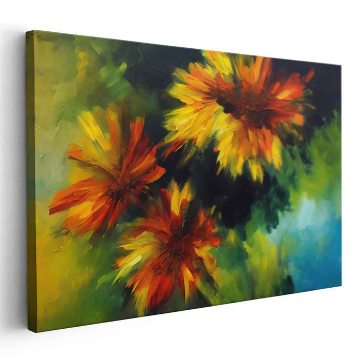 Floral Finesse: Vibrant Impressionist Floral Canvas Art Print