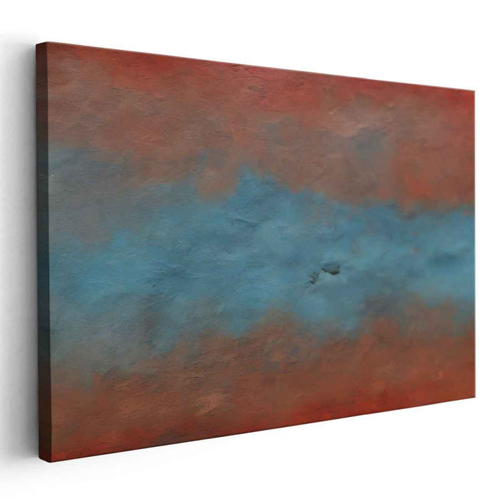 Vivid Echoes in Abstract Symphony: Abstract Expressionist Red and Blue Canvas Art Print