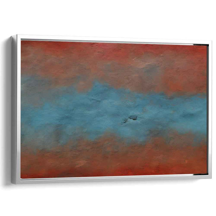 Vivid Echoes in Abstract Symphony: Abstract Expressionist Red and Blue Canvas Art Print