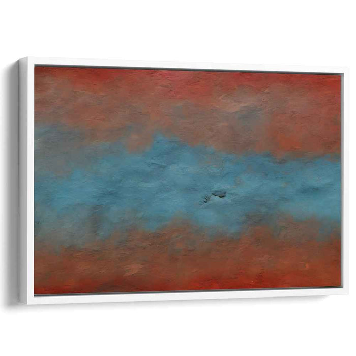 Vivid Echoes in Abstract Symphony: Abstract Expressionist Red and Blue Canvas Art Print
