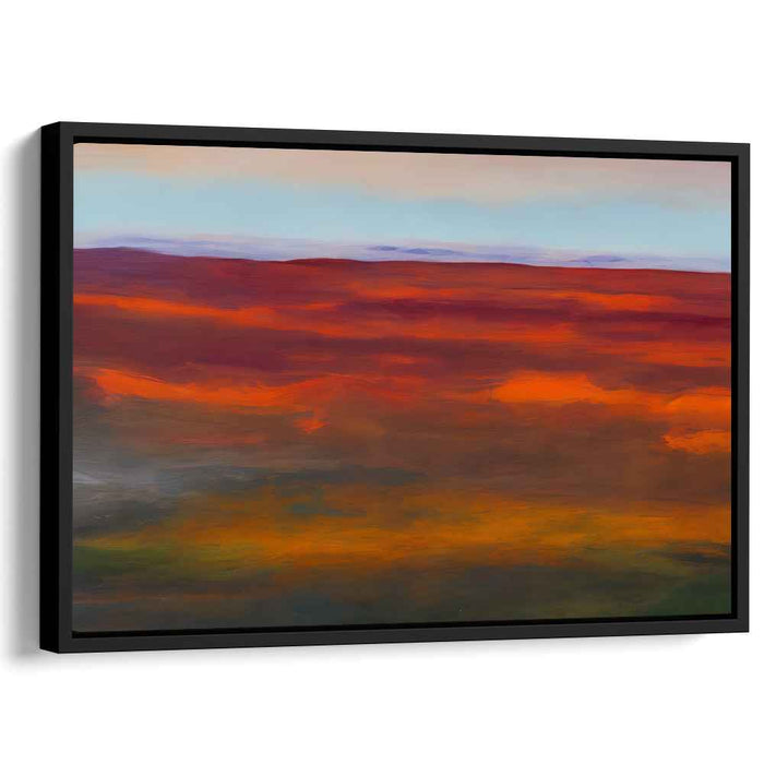 Whispering Shades of Dusk: Abstract Sunset Landscape Canvas Art