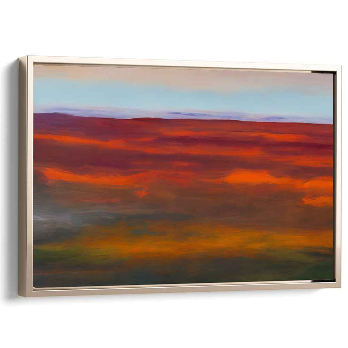 Whispering Shades of Dusk: Abstract Sunset Landscape Canvas Art