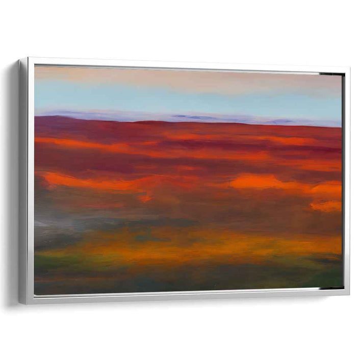 Whispering Shades of Dusk: Abstract Sunset Landscape Canvas Art