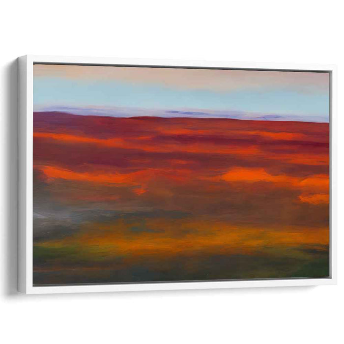 Whispering Shades of Dusk: Abstract Sunset Landscape Canvas Art