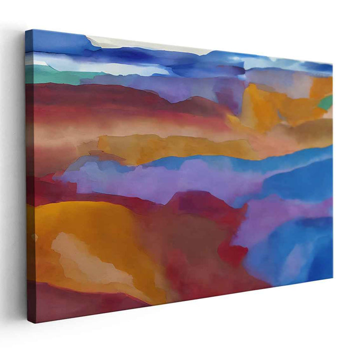 Orbital Harmonies: Abstract Landscape in Blues and Oranges